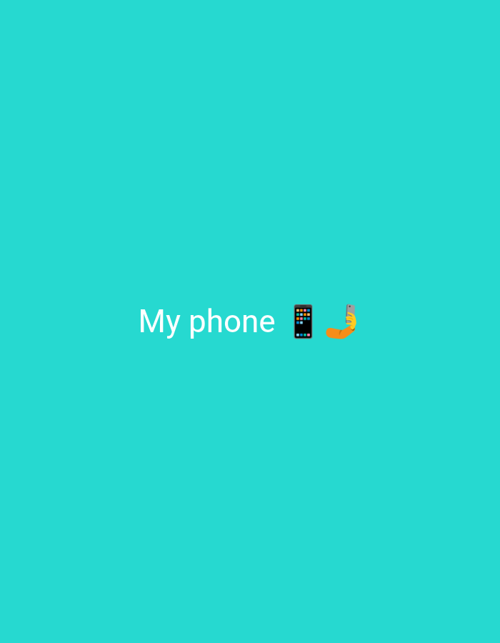 In the city of Nsugpe, Nigeria, an image displays the text "My phone" in white, centered horizontally and positioned in the lower portion of the frame against a solid turquoise background. To the right of the text are two emojis: a mobile phone and an outstretched hand with a ring. The mobile phone emoji is depicted with a grid of colorful icons on its screen. The hand emoji is a light orange color and appears to be reaching towards the phone emoji. The overall scene is minimalist and lacks any discernible urban context or environmental details of Nsugpe.