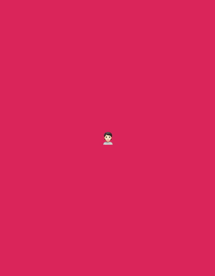 The image displays a single, uniformly colored background in a shade of fuchsia. Centered within this field is a small emoji representing a person. The emoji depicts a figure with short, dark hair, light-toned skin, and wearing a grey collared shirt. The figure's head and upper torso are visible. There are no other subjects, objects, or environmental details present. No actions or interactions are depicted. The scene provides no visual information, such as geographical landmarks, architecture, or specific environmental characteristics, that would indicate a location within the city of Santa Ana, Venezuela, or any other real-world geographical context. The background is entirely abstract.
