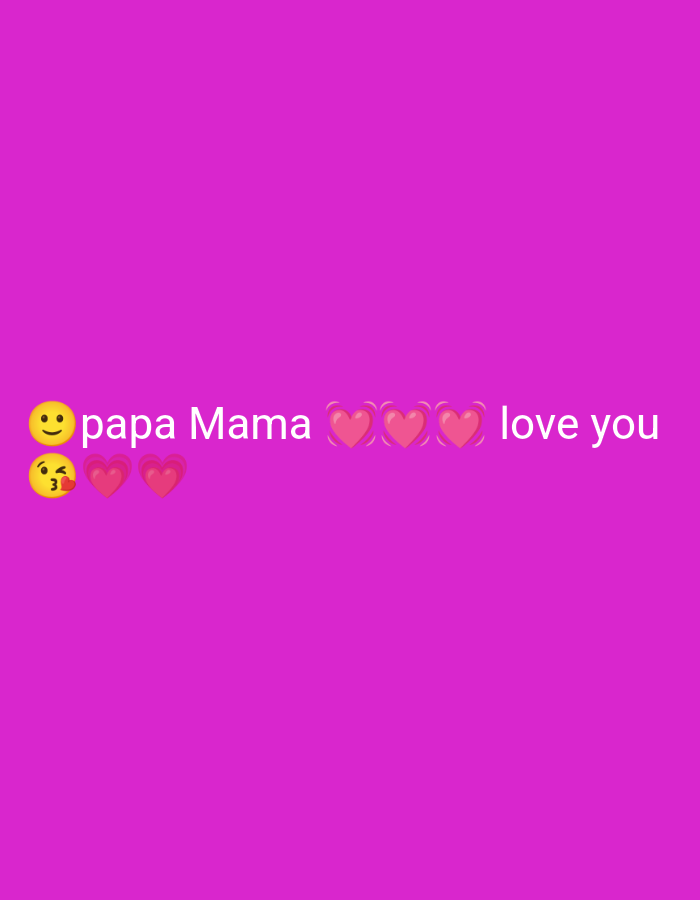 The image is a digital graphic with a bright pink background. In the center of the frame, positioned horizontally, is the text "papa Mama" followed by three pink heart emojis, then the text "love you". To the left of the text "papa Mama" is a yellow smiley face emoji with smiling eyes. Below the smiley face emoji is a winking face with a hand over its mouth emoji, followed by two pink heart emojis. The text and emojis are white, with a slight gradient or shadow that gives them a subtle pop against the background. There are no identifiable landmarks or elements that suggest a specific location in Кенжекул, Kyrgyzstan; the image appears to be a generic digital creation.