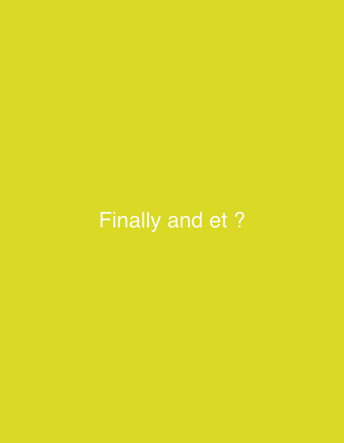 A white text on a yellow background says, "Finally and et?". The image is a full-frame shot of a plain yellow background with white text centered in the middle. There are no people, objects, or any discernible environmental features besides the background color. The scene does not provide any information that would allow for its location in Shaker Heights, United States of America.