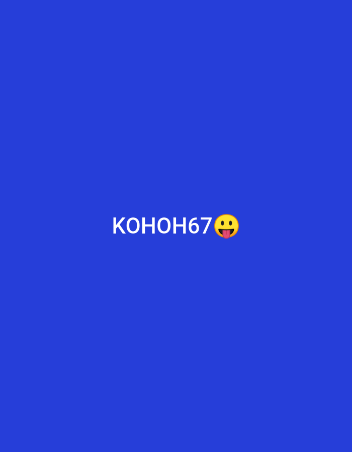 The image features white text "KOHOH67" followed by a yellow-faced emoji with its tongue sticking out, all centered against a solid royal blue background. The text is rendered in a clean, sans-serif font. No other subjects, objects, or discernible scene elements are present besides this minimalist composition. The context suggests this image originates from Votkinsk, Russia, and the text "KOHOH" is a Russian masculine name, implying the text and emoji may serve as a personal identifier or username.