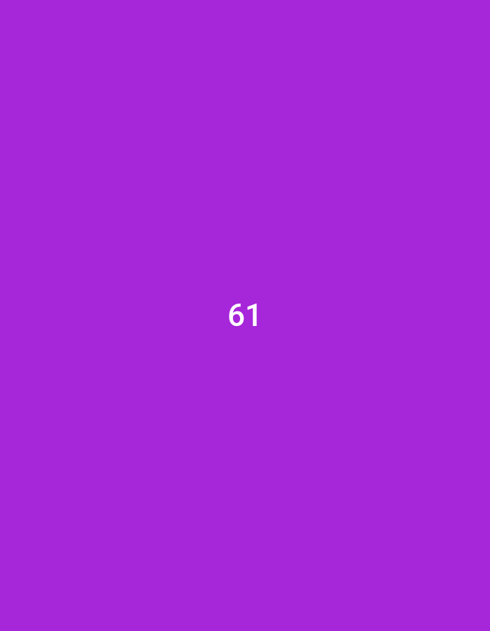 The image depicts a solid purple background with the number "61" in white text centered in the lower half of the image. The coordinates provided, -7.168 latitude and 112.646 longitude, correspond to a location in the city of Gresik, Indonesia. However, the image itself does not contain any scene or context relevant to that location.