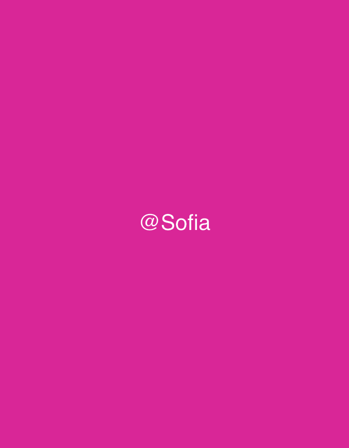 The image is a solid magenta background with the text "@Sofia" centered in white. It does not depict any location or information about Sofia, Bulgaria.
