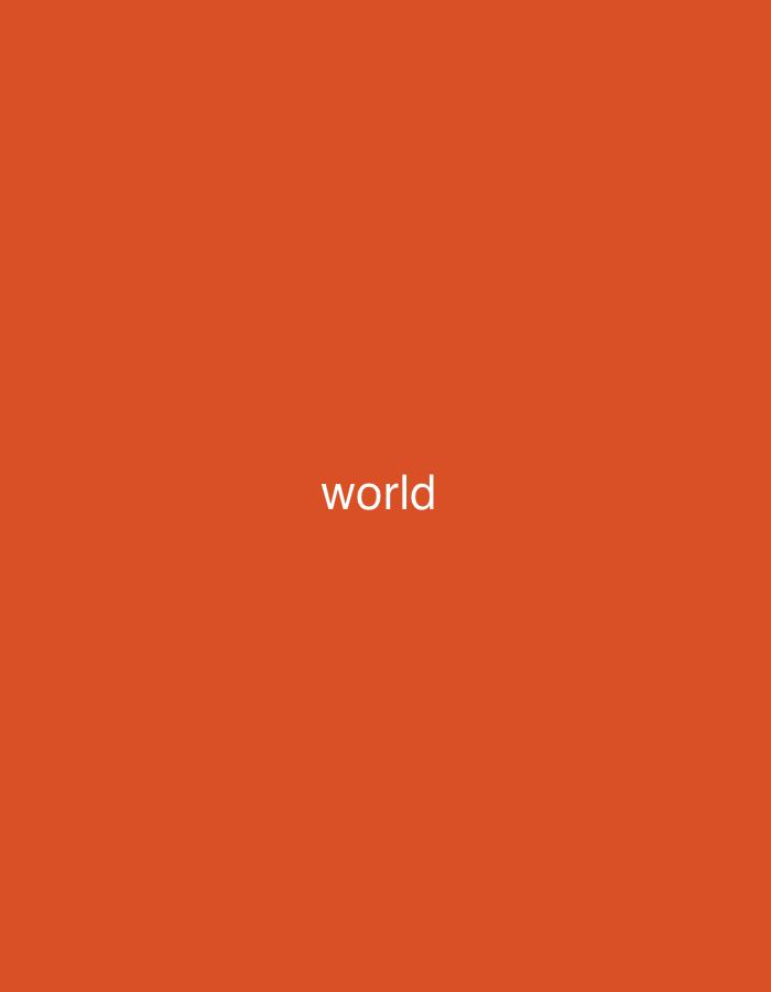 The image shows the word "world" written in white, sans-serif font, centered on a solid, vibrant orange background. There are no people, objects, or specific environmental features depicted. The location of Головацкий ауылы, Kazakhstan is not represented in this image.