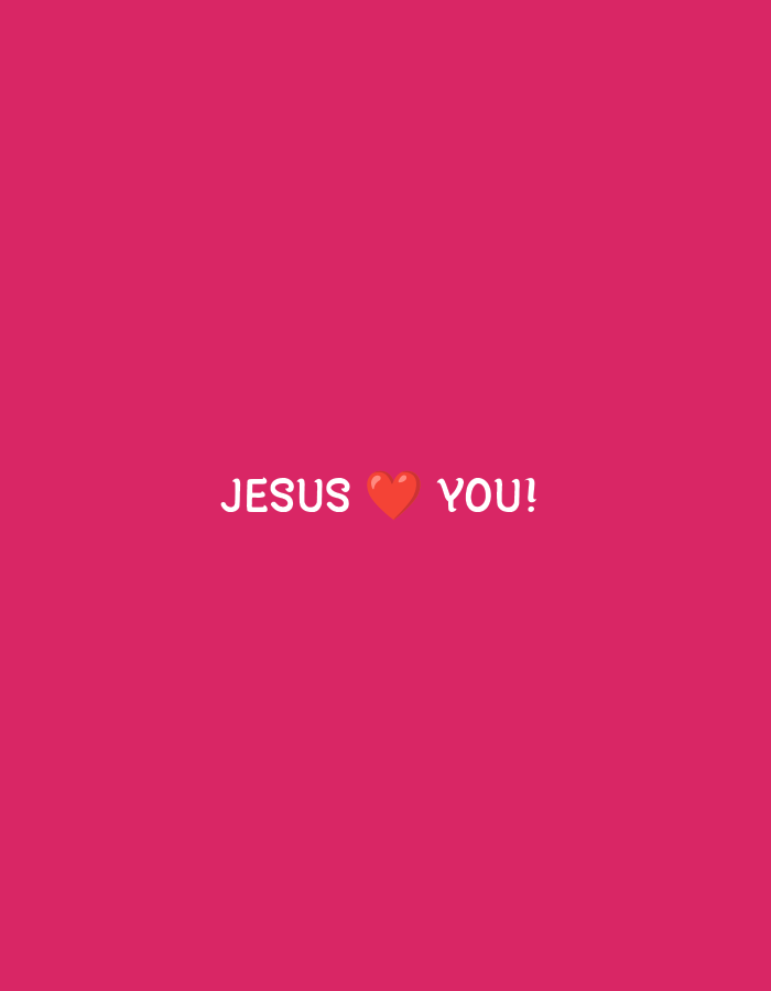 The image is a plain pink background with white text that reads "JESUS ❤️ YOU!". The heart is a red emoji. There is no discernible location in the city of Kuta Selatan, Indonesia, as the image is a digital graphic and not a photograph of a physical place.