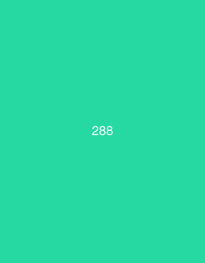 The image shows the number "288" in white text against a vibrant teal background. The number is centered horizontally and vertically within the frame. There are no other discernible objects, people, or environmental elements present. The image provides no information about its location in Đà Nẵng, Vietnam, or any other context.