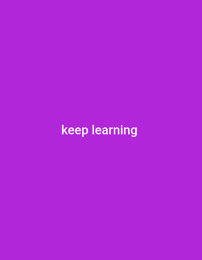 The image is a plain purple background with the text "keep learning" centered in white. There is no discernible location in Jalingo, Nigeria, or any other specific geographical context. The image contains only text and a solid color.