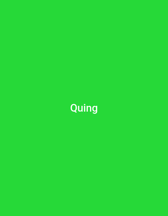The image is a solid bright green background with the word "Quing" written in white text in the center. There is no discernible location in the city of Jauro Yinu, Nigeria, or any other contextual information present in the image.