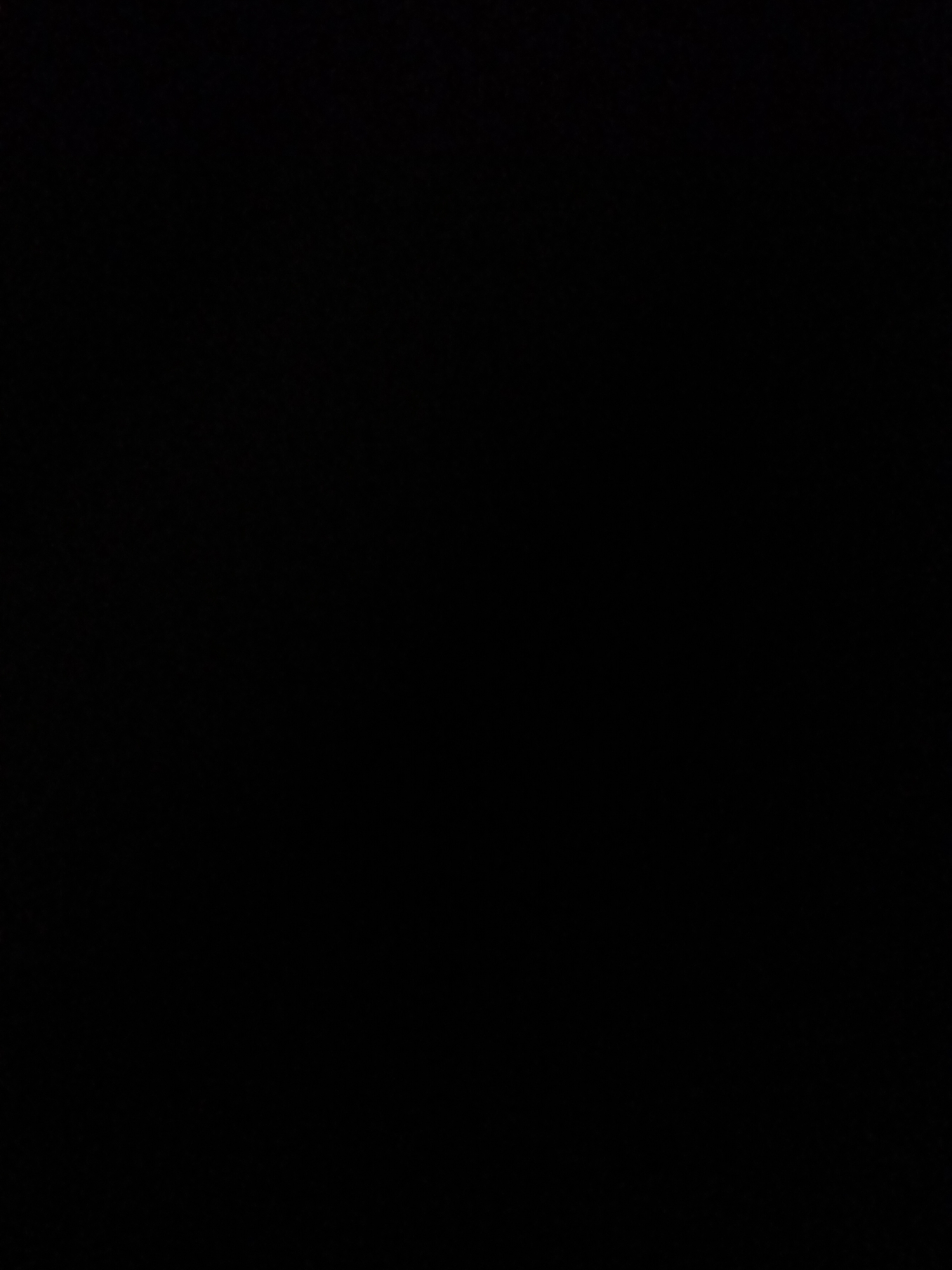 The image is entirely black, with no discernible subjects, objects, scene, or activity. There are no notable details such as time of day, weather, location cues, emotions, or visible text. The lack of visual information prevents any further description.