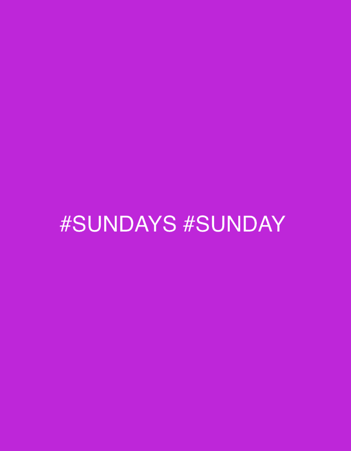 A purple background with the white hashtags "#SUNDAYS #SUNDAY" centered horizontally. There is no location in the city of Buenos Aires, Argentina, depicted in the image.