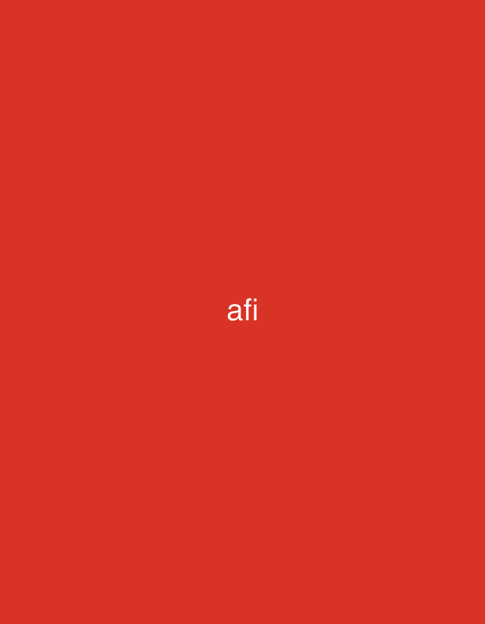 The image displays white, lowercase text reading "afi" centrally positioned on a solid red background. No other subjects, objects, individuals, actions, or specific environmental details are visible. The visual content of the image provides no information to determine its location in Casablanca, Morocco, or any other specific geographical setting.