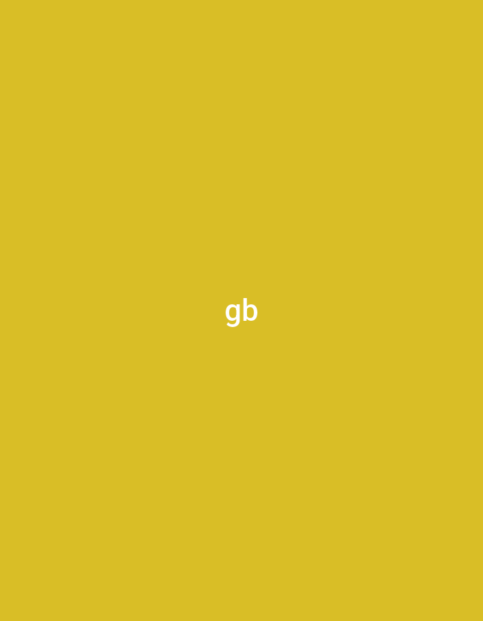 The image features a solid, uniform background in a shade of mustard yellow. Centered on this background are the lowercase letters "gb" rendered in white, sans-serif font. There are no other discernible subjects, objects, or environmental details present. No human figures or specific scenes are depicted, and thus no activity or event is taking place. The minimalist composition offers no visual cues regarding the time of day, weather conditions, or any emotional context. Although the provided context states Yerevan, Armenia, the image itself does not contain any visual elements or location markers that would connect it to this specific geographical area.