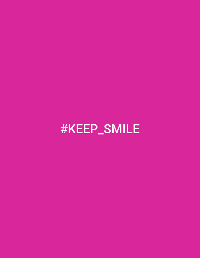 The image is a plain, vibrant pink background with white text centered on it. The text reads "#KEEP_SMILE". There is no information within the image to suggest a location in West Jakarta, Indonesia, or any other specific location. The image is a graphic design with no discernible real-world scene.