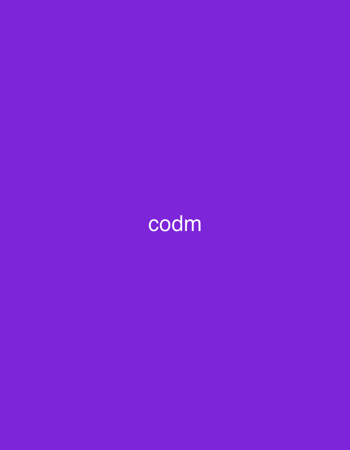 The image depicts a digital graphic, contextually located within the city of Casablanca, Morocco. It features a solid, uniform purple background. Centrally positioned on this background is the white text "codm", rendered in a plain, lowercase, sans-serif font. No other visual elements, individuals, or objects are present within the frame.