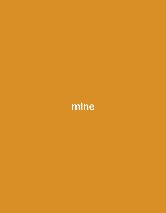 The image is a plain, flat, orange-colored background. White text that reads "mine" is centered on the background. There is no discernible location in the city of Semarang, Indonesia, nor any people, subjects, objects, actions, or interactions.