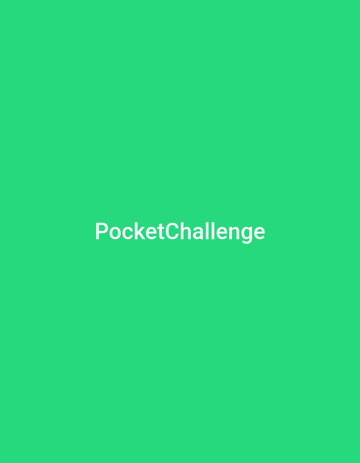 This is a digitally rendered image featuring the text "PocketChallenge" in white, sans-serif font centered on a bright green background. There are no people, objects, or environmental details present in the image that would allow for a location in Sant Joan Les Fonts, Spain, or any other specific geographical area to be identified.