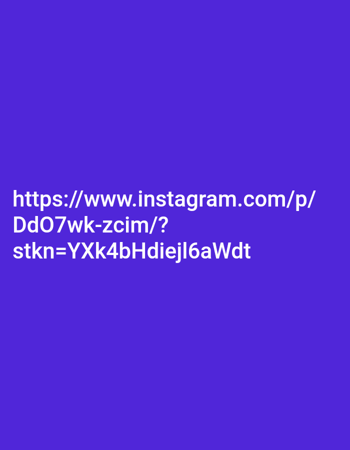 The image displays a URL on a solid purple background. The URL is "https://www.instagram.com/p/DdO7wk-zcim/?stkn=YXk4bhDiejl6aWdt". There are no people, objects, or actions visible in the image, and no information about the city of Kendayakan, Indonesia is present.