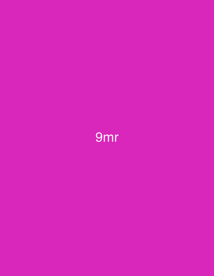 This image features a solid, vibrant magenta background. Centrally positioned on this monochromatic field, the white alphanumeric string "9mr" is displayed in a clear, sans-serif typeface. The environment is abstract, devoid of specific objects, people, or discernible scenes. This image is from the city of Casablanca, Morocco.