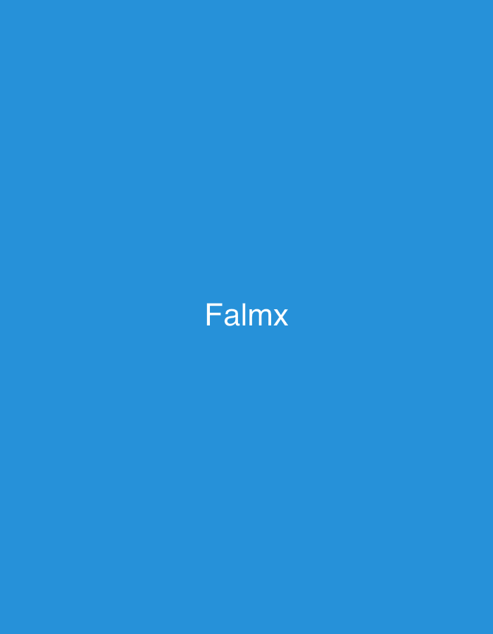 The image displays a solid, uniform blue background. Centered horizontally and slightly below the vertical midpoint of the frame, the word "Falmxx" is rendered in white, sans-serif text. No other subjects, objects, people, or environmental details are present. The image contains no visual information or contextual cues that would allow for the identification of a physical location, including the city of Casablanca, Morocco, or any other geographical setting.
