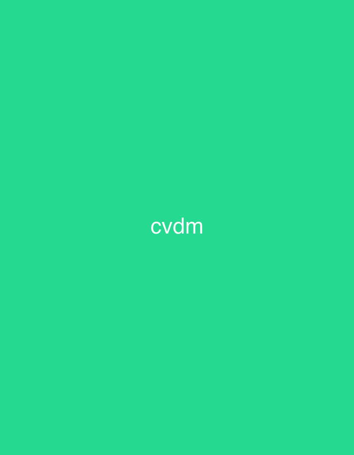 The image displays the white, lowercase text "cvdm" centered against a solid, vibrant green background. No other subjects, objects, or environmental details are present.