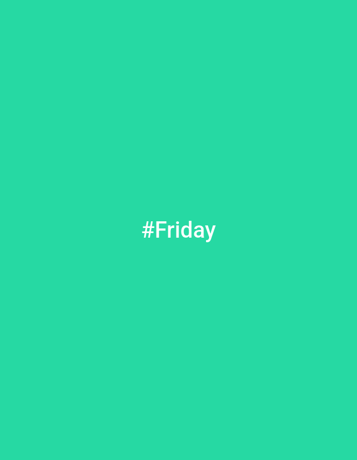A green background with the word "#Friday" in white text in the center. The location in the city of Diepholz, Germany, cannot be determined from the image.
