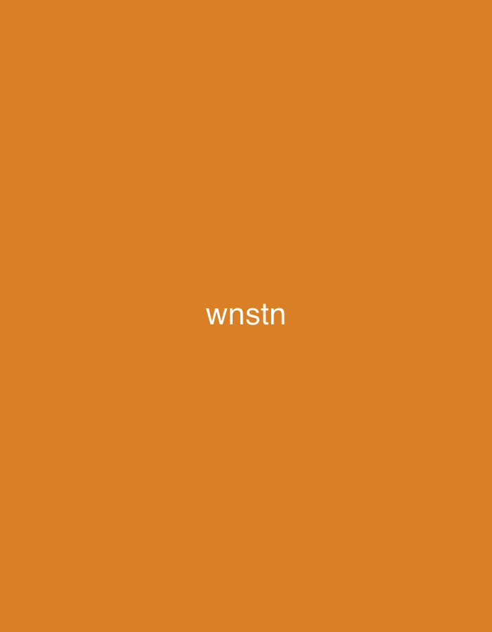 The image displays a solid orange rectangular field. Centrally positioned within this field, the white lowercase text "wnstn" is presented in a sans-serif typeface. There are no discernible individuals, specific objects beyond the text, actions, interactions, or environmental details that would indicate a location in the city of Casablanca, Morocco, or any other geographical setting.