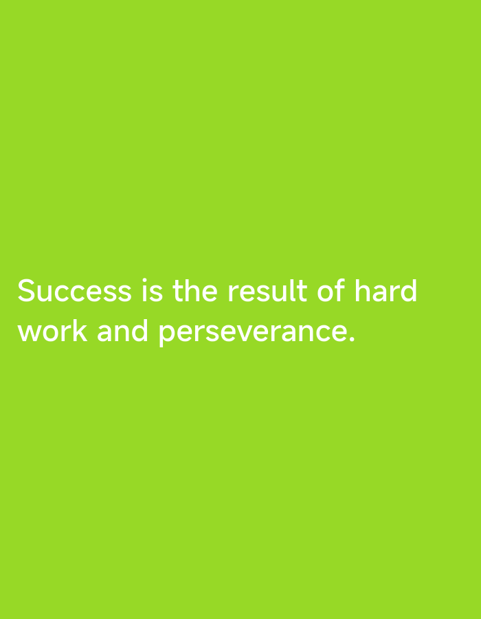 The image is a solid green background with the white text "Success is the result of hard work and perseverance." There is no information available about a location in Lhokseumawe, Indonesia. The image contains no people, subjects, objects, actions, interactions, or identifiable environmental features.