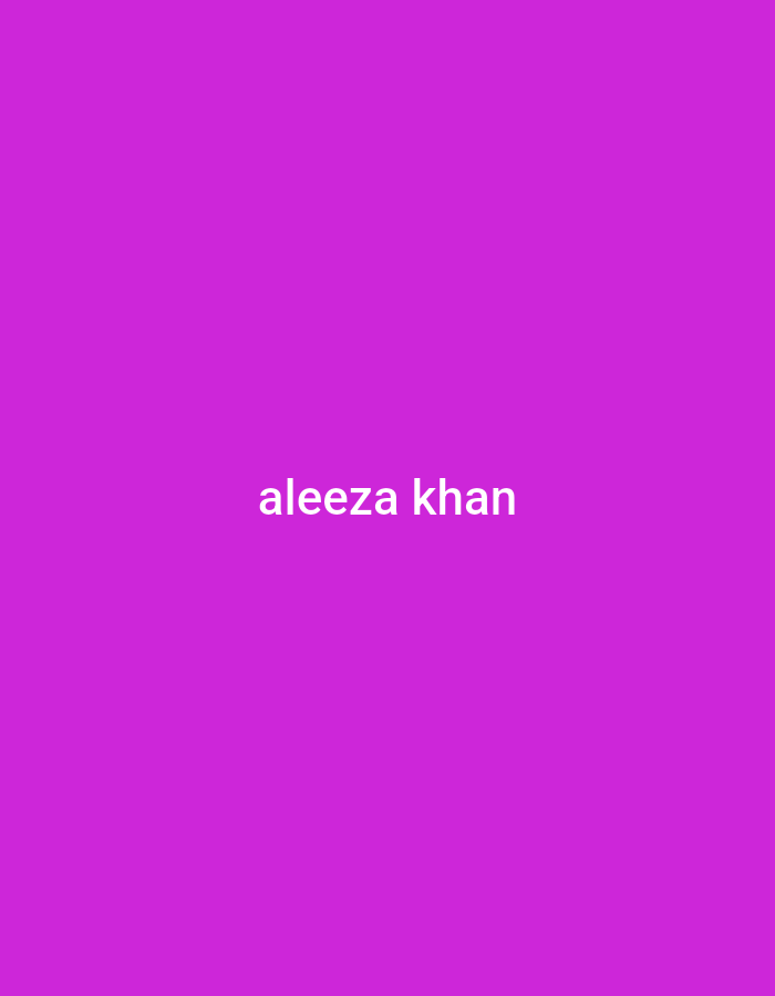 The image displays the text "aleeza khan" in white, centered on a plain, vibrant purple background. The background is a solid color with no discernible patterns or textures. The text is in a simple, sans-serif font. There are no other objects, people, or environmental details visible in the image. The location of Peshawar City Tehsil, Pakistan is not depicted in this image.