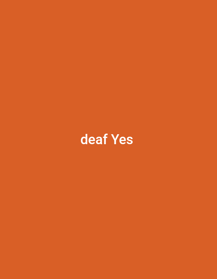 The image is a solid orange background with white text centered in the middle that reads "deaf Yes". There are no other objects or subjects visible in the image.