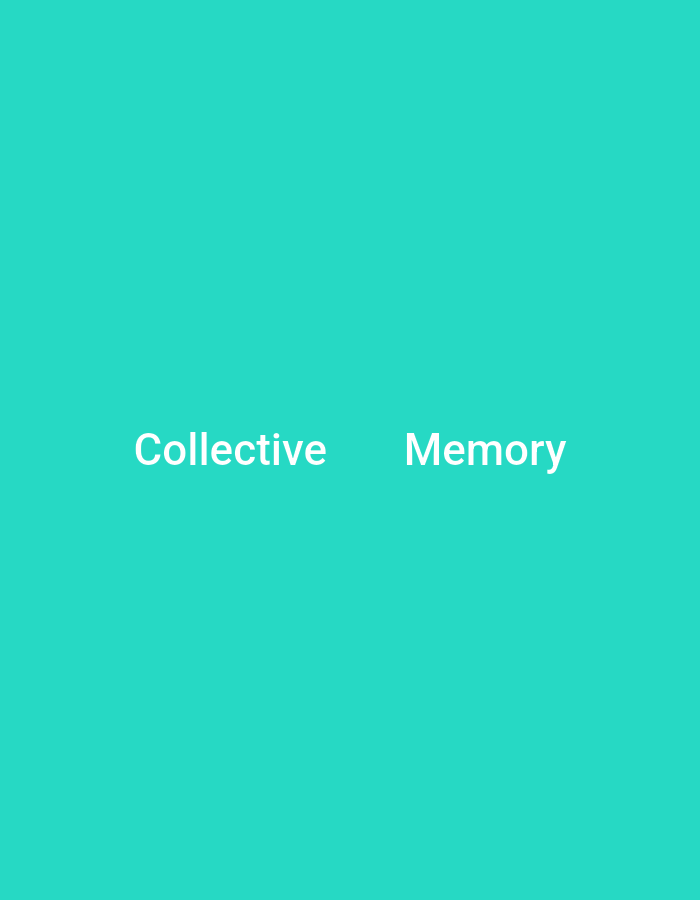 The image displays the words "Collective" and "Memory" in white text against a teal background. There are no people, objects, or actions depicted. The location in Verkhniachka, Ukraine is not discernible from the image.