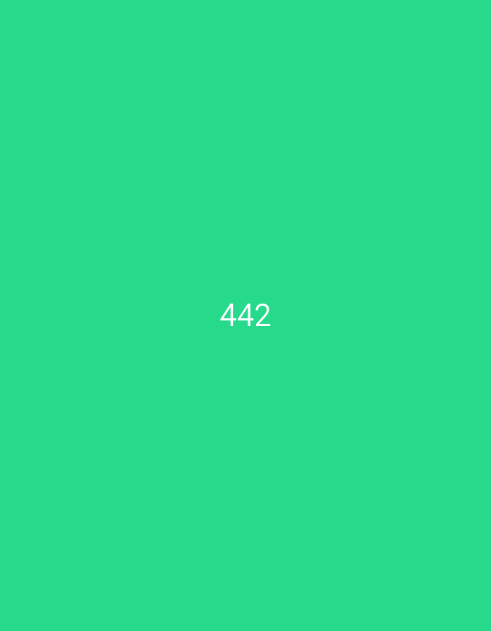 The image is a solid green background with the number "442" in white text centered in the lower half of the image. There are no discernible city locations or environmental details present.