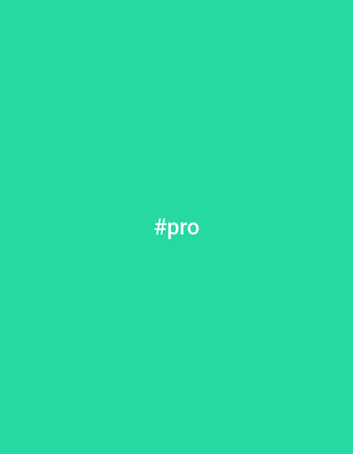 The image shows the word "#pro" in white text centered on a solid green background. There are no other details.