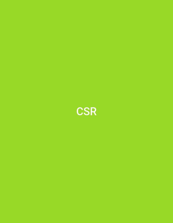 The image displays a solid, bright lime-green background. Centrally positioned within the frame are the white uppercase letters "CSR" in a sans-serif font. No other subjects, objects, people, or environmental features are present. The image contains no visual information or cues pertaining to the city of Casablanca, Morocco, or any specific geographical location.