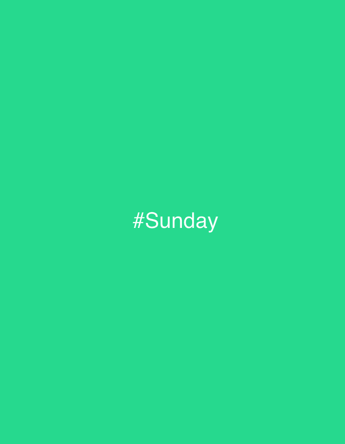 A green background with the text "#Sunday" in white in the center. No discernible location or other details.