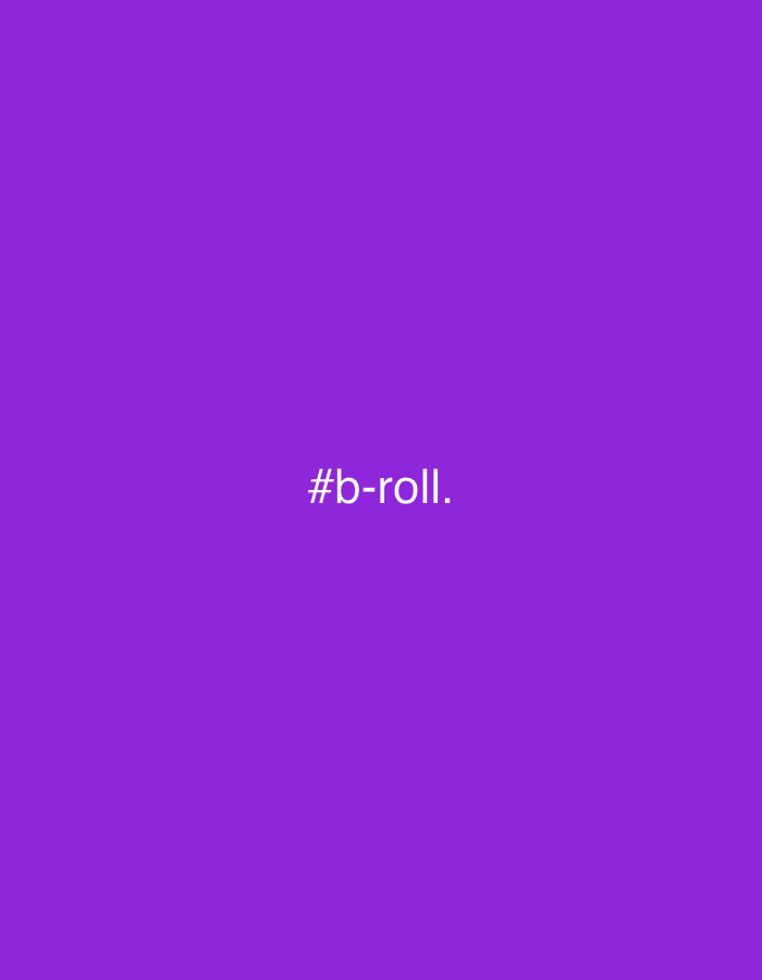 The image is a solid purple background with the white text "#b-roll." centered. The location in Šušanj, Montenegro is not discernible from the image content.