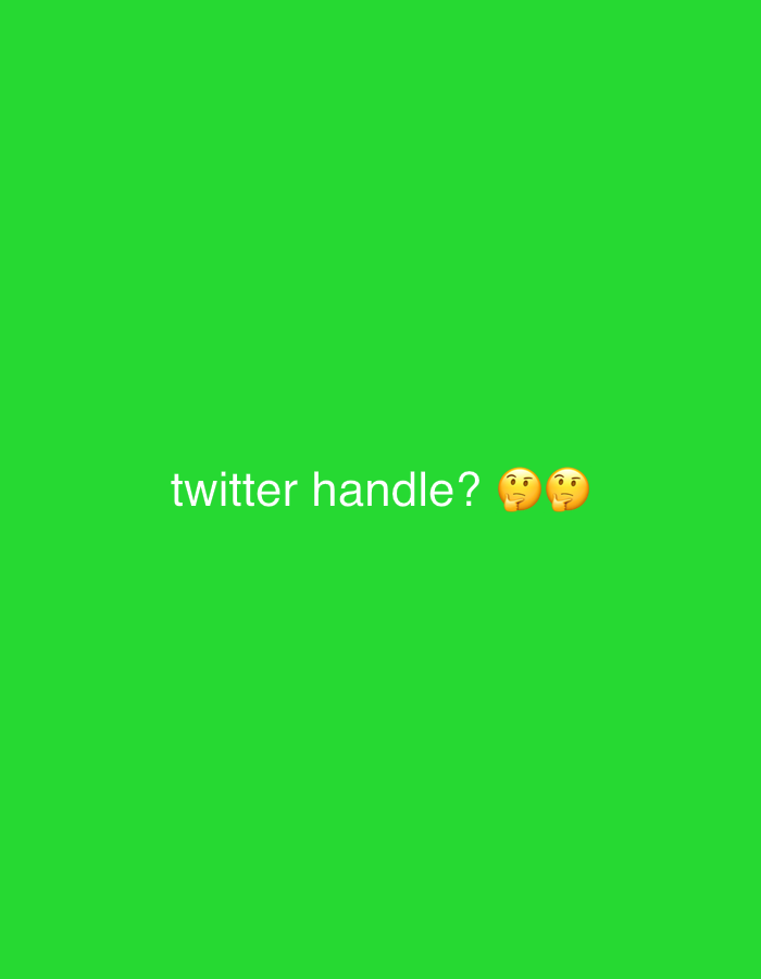 A digital image featuring the text "twitter handle? 🤔🧐" in white against a solid green background. The emojis "🤔" and "🧐" are present next to the text. The image does not contain any elements that would relate to or depict Barakin Akawo, Nigeria.