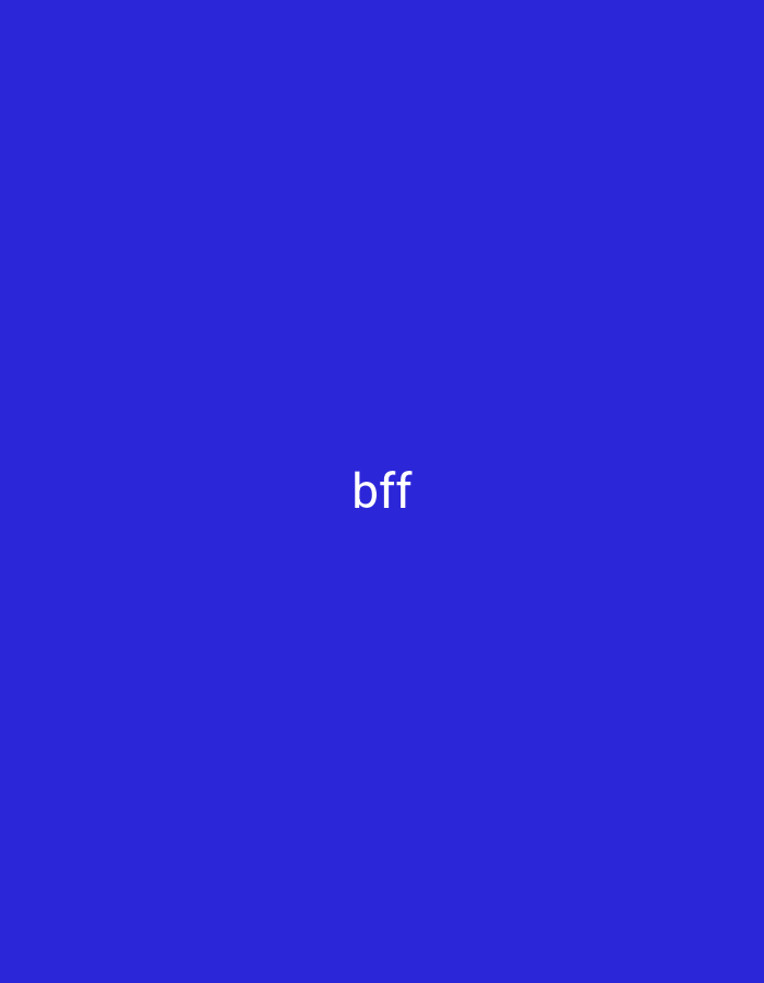 The image is a plain blue background with the word "bff" in white text centered in the middle. There is no information in the image to suggest a location in Nsugpe, Nigeria.