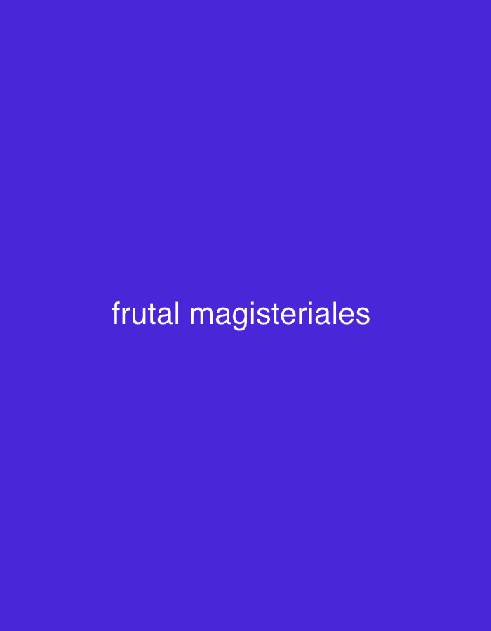 The image features a solid, uniform purple background. Centered on this plain backdrop is white text that reads "frutal magisteriales." The words are presented in a clear, sans-serif typeface. No people, objects, or specific activities are depicted. There are no visible environmental cues such as time of day, weather, or location details within the image itself. The provided context indicates an association with Santa Ana, Venezuela, but this information is not visually represented in the media file.
