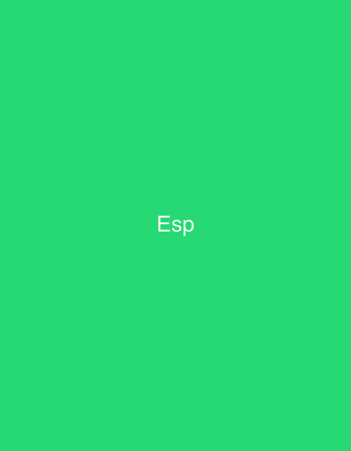 The image displays a solid, vibrant green background. Centrally positioned against this green field are the white, sans-serif alphanumeric characters "Esp". The text is uniform in color and font, providing a distinct contrast with the monochromatic background. The provided cropped images are segmented views of the original graphic, showing the same "Esp" text near the bottom right, bottom left, top right, and top left corners of their respective frames, all maintaining the identical green background. The scene is minimalist and consists solely of the colored background and the textual element, devoid of any individuals, physical objects, or environmental indicators.