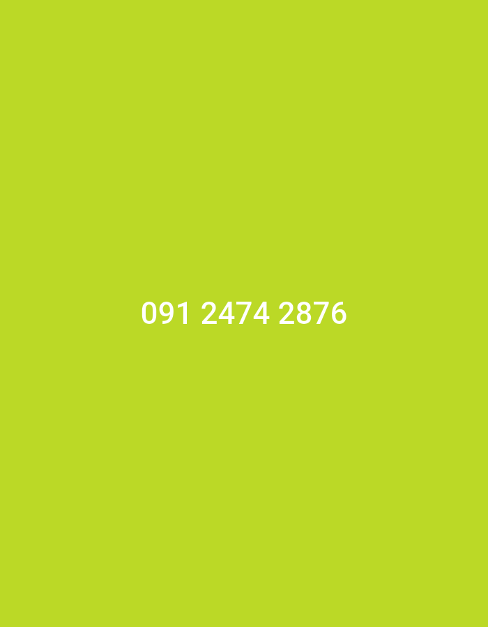 The image is a solid chartreuse background with the white text "091 2474 2876" displayed in the center. There is no indication of location or any other objects, people, or environment visible.