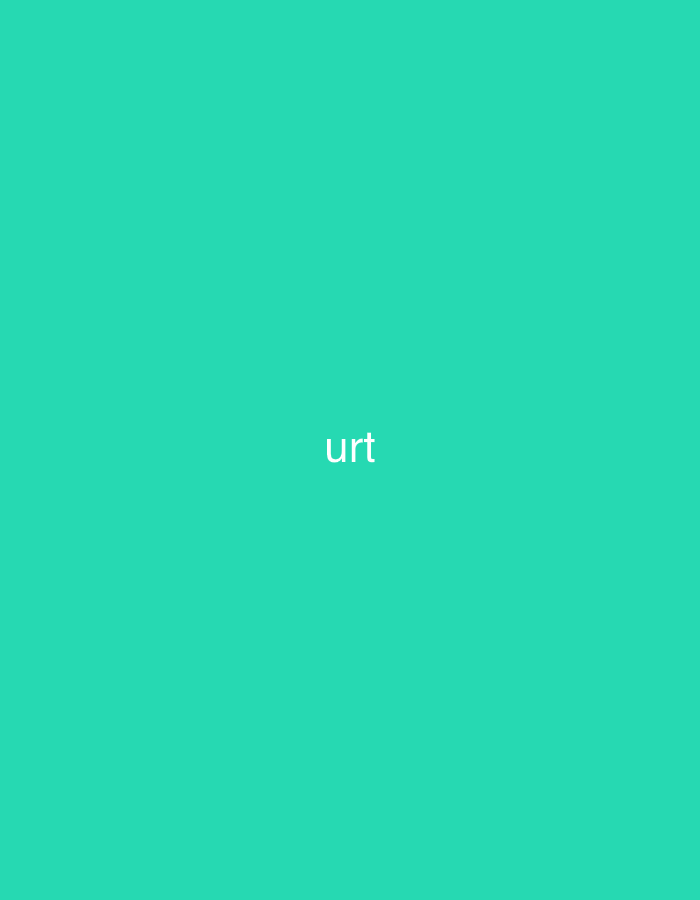 The image features a plain, solid teal background. Centered on this monochromatic field, the word "urt" is displayed in white, lowercase letters. There are no other subjects, objects, or discernible scenes depicted. The setting is entirely abstract, providing no visual cues for a specific location, time of day, or weather conditions. No activity or event is taking place. The only visible detail is the white text "urt." This image is associated with Vagharshapat, Armenia.