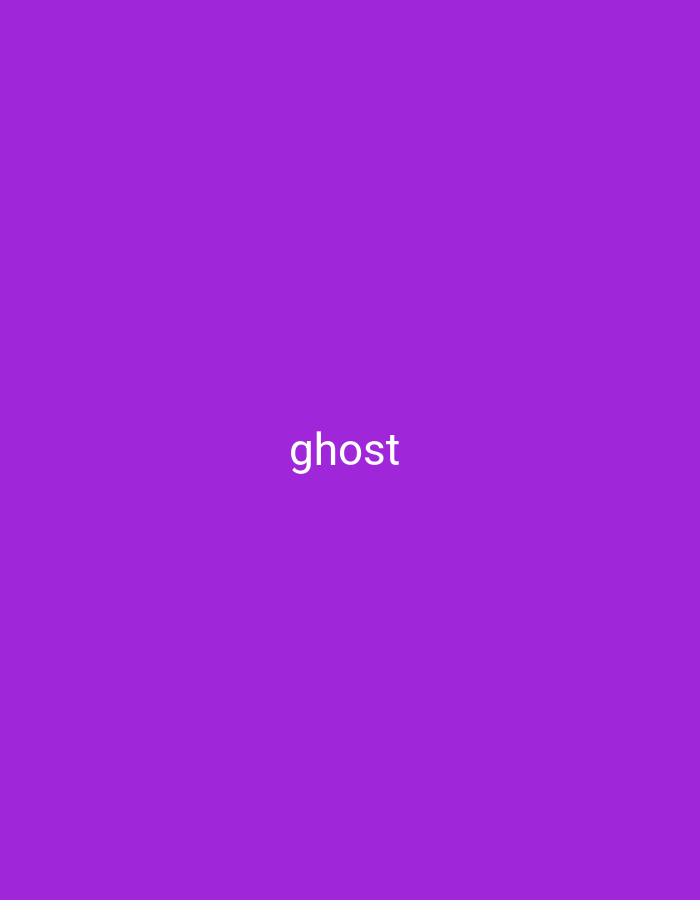 The image is a solid purple background with the word "ghost" written in white text in the center. There are no other objects or subjects in the image.