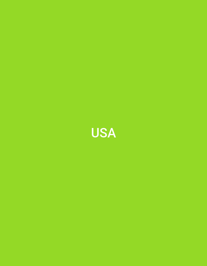 The image features a solid, vibrant lime green background. Centered horizontally and vertically on this background are the capital letters "USA" rendered in plain white, sans-serif text. No other subjects, objects, people, or actions are visible within the frame. The image provides no contextual or environmental details that would indicate a specific geographic location, such as Casablanca, Morocco, or any other city. The scene is devoid of interactions, human presence, or discernible environment beyond the colored field and text.