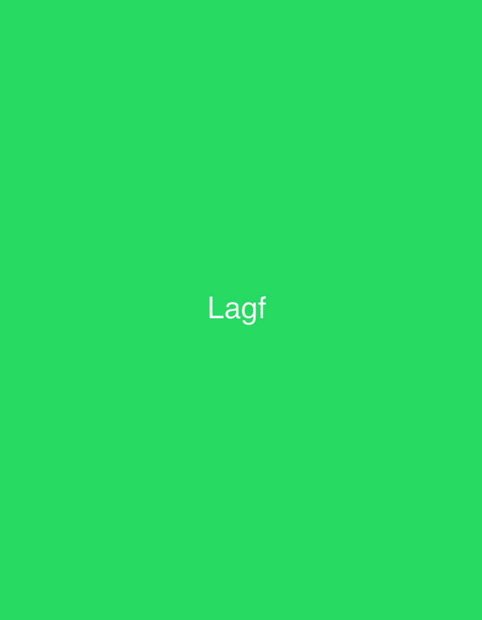 The image displays a plain, vibrant green background. Centrally positioned, slightly below the vertical midpoint, is the white word "Lagf" rendered in a sans-serif typeface. The scene contains no individuals, physical objects, or environmental details beyond the uniform green field and the text. There are no visual elements within this image that indicate a specific location in the city of Casablanca, Morocco, or any other geographic context.