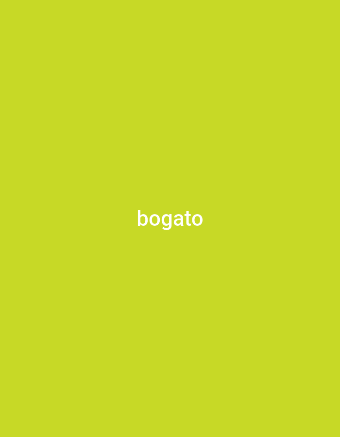 A green-yellow background contains the word "bogato" in white text centered horizontally and vertically. There is no evidence in the image to suggest a location in Yerevan, Armenia. The image provides no information about people, subjects, objects, actions, interactions, or environment beyond the color and text.