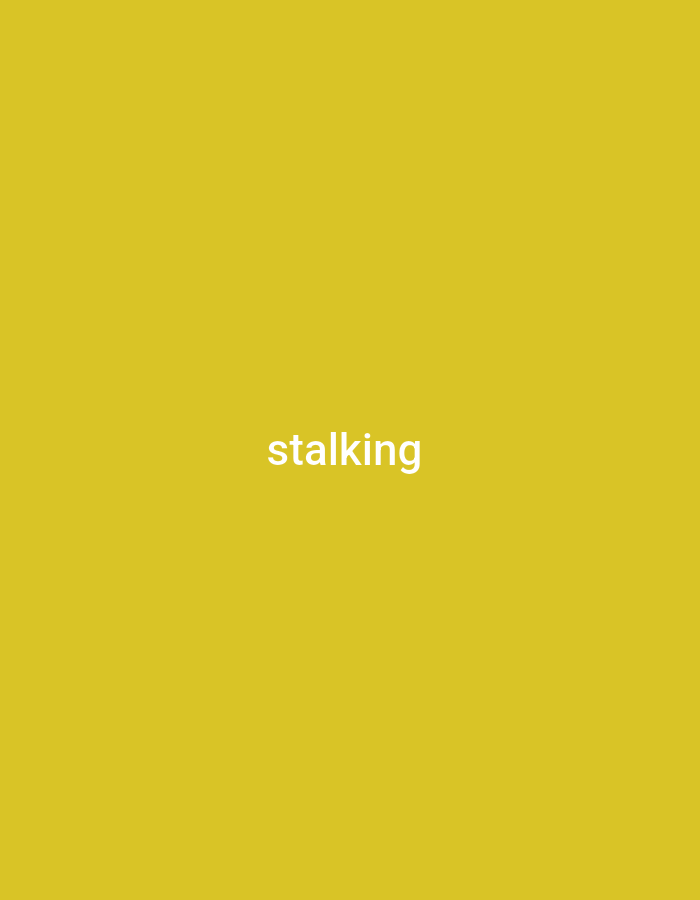 The image displays the word "stalking" in white text centered on a solid yellow background. There is no discernible location in Semarang, Indonesia, as the image is entirely abstract and lacks any contextual elements.
