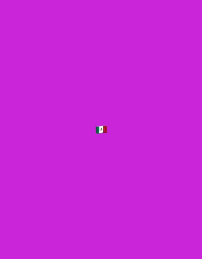 The image is a static, eye-level, medium shot of a plain purple background. In the center of the frame, a small Mexican flag is visible. The flag is horizontally striped with green, white, and red, and features the national coat of arms on the white stripe. There are no people, buildings, or any discernible elements of the city of Burgas, Bulgaria, present in the image. The lighting is even and there are no shadows.