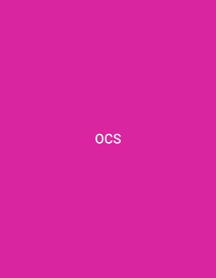 The scene, associated with the city of Casablanca, Morocco, is characterized by a solid magenta background. Centrally displayed in white uppercase letters on this background is the acronym "OCS". No other visual elements, such as individuals, specific objects, or environmental features, are depicted within the frame.