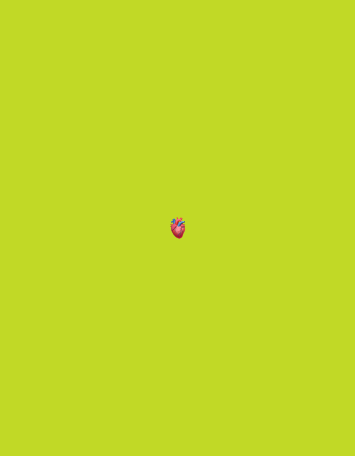 The image displays a solid, uniform lime-green background that fills the entire frame. Positioned centrally within this monochromatic field is a small, anatomically stylized representation of a human heart. The heart exhibits red muscular tissue, with blue and pink vessels visible. It is rendered in a three-dimensional, illustrative style, occupying a minimal portion of the overall frame. This image is a digital graphic with an abstract background and does not depict a specific physical location, including any area within the city of Santa Ana, Venezuela. There are no identifiable environmental features, buildings, or geographical markers present. No individuals, structures, or additional objects are present in the scene. No actions or interactions are depicted. The environment is entirely monochromatic and artificial.