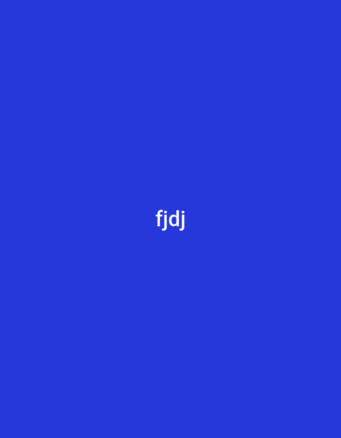 The image is a solid blue background with the text "fjdj" in white, centered horizontally and vertically. There are no discernible objects, people, or actions in the scene, and it does not depict any specific location in Jalingo, Nigeria.